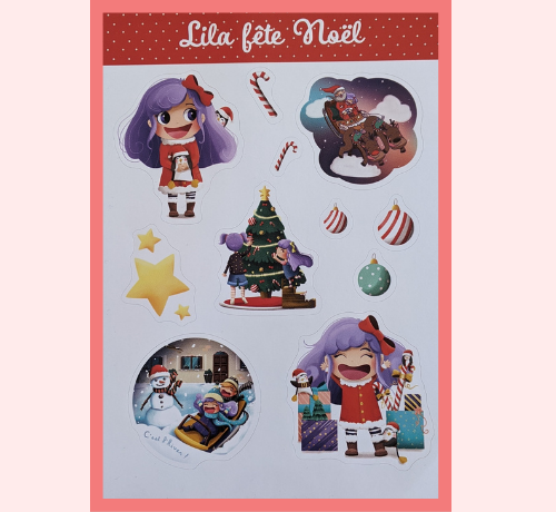 Planche de stickers Lila fête Noël