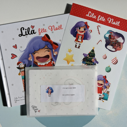 Coffret livre + cartes +gommettes au choix