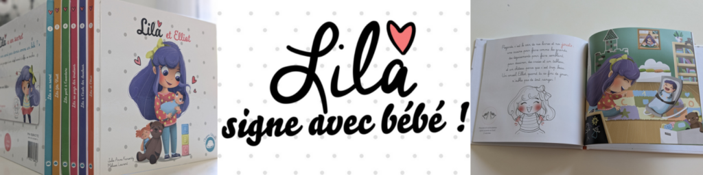 bannière lila signe avec bébé