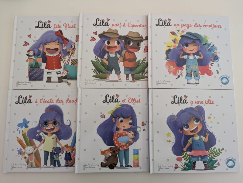 coffret 6 livres lila